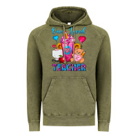 Vintage Olive One Loved Teacher Valentines Day Cold Drink Frappe Vintage Hoodie - FaDigitalArtStudio