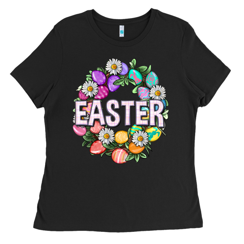 Easter With Eggs And Daisy Easter Day Ladies Tee by HowdyJamesFarm | Teevron