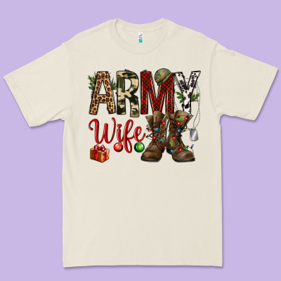 Christmas Army Wife Premium Tee Designed By Nancycooperartshop