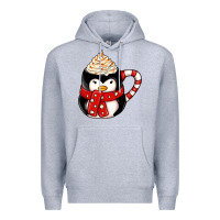Heather Grey coffee cups animal Premium Hoodie - CowhideDigitalArt