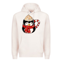 Pale Pink coffee cups animal Premium Hoodie - CowhideDigitalArt