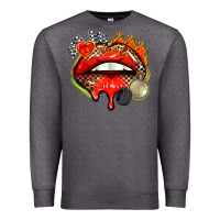 Charcoal Heather race lips Premium Sweatshirt - AdoDesignShop