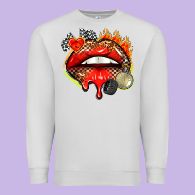 Race Lips Premium Sweatshirt Designed By Adodesignshop
