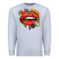 Heather Grey race lips Premium Sweatshirt - AdoDesignShop