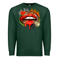 Sports Green race lips Premium Sweatshirt - AdoDesignShop