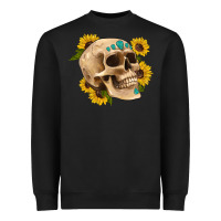Black skull flowers and gemstone Heavyweight Sweatshirt - Artiststas
