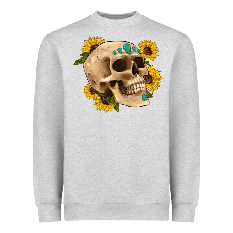 Skull Flowers And Gemstone Heavyweight Sweatshirt by Artiststas | Teevron