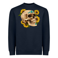 Navy skull flowers and gemstone Heavyweight Sweatshirt - Artiststas