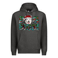 Charcoal Heather Christmas Dog Mom Husky Premium Hoodie - RanaPortraitStore