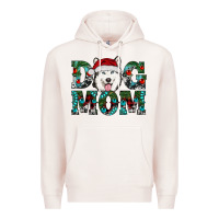 Pale Pink Christmas Dog Mom Husky Premium Hoodie - RanaPortraitStore