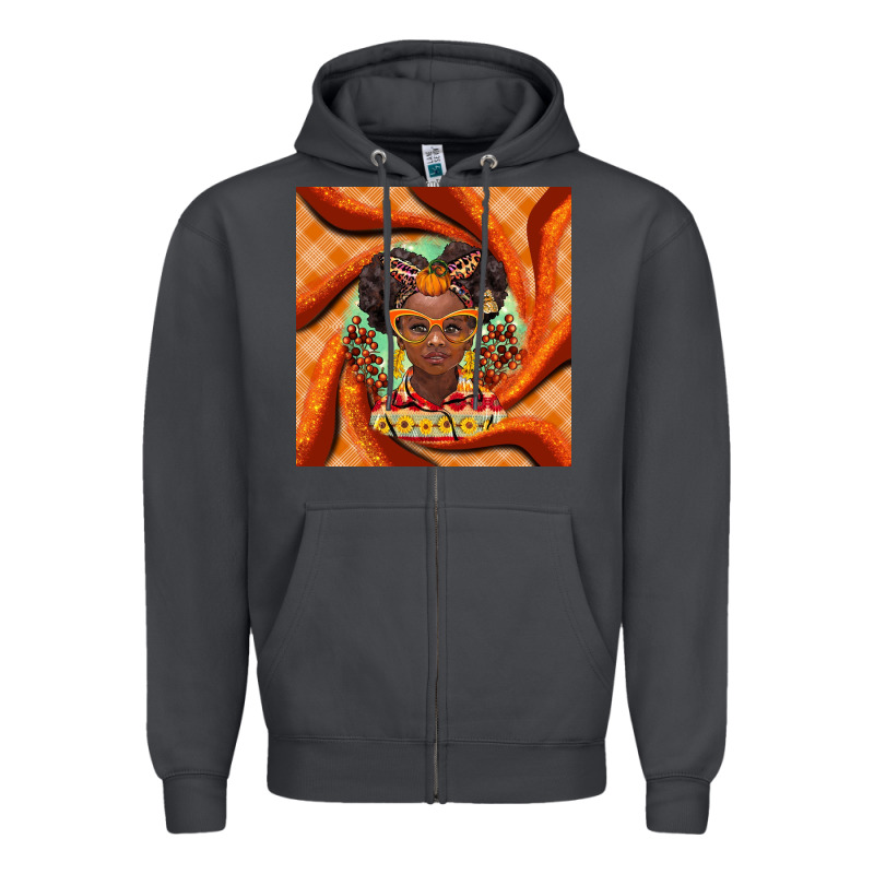 Fall African Girl Zipper Hoodie by BarkalooDesign | Teevron