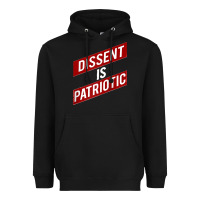 Black DISSENT IS PATRIOTIC Political Meme Raglan Baseball Tee Heavyweight Hoodie - maiPhamDesign