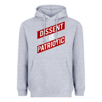Heather Grey DISSENT IS PATRIOTIC Political Meme Raglan Baseball Tee Heavyweight Hoodie - maiPhamDesign