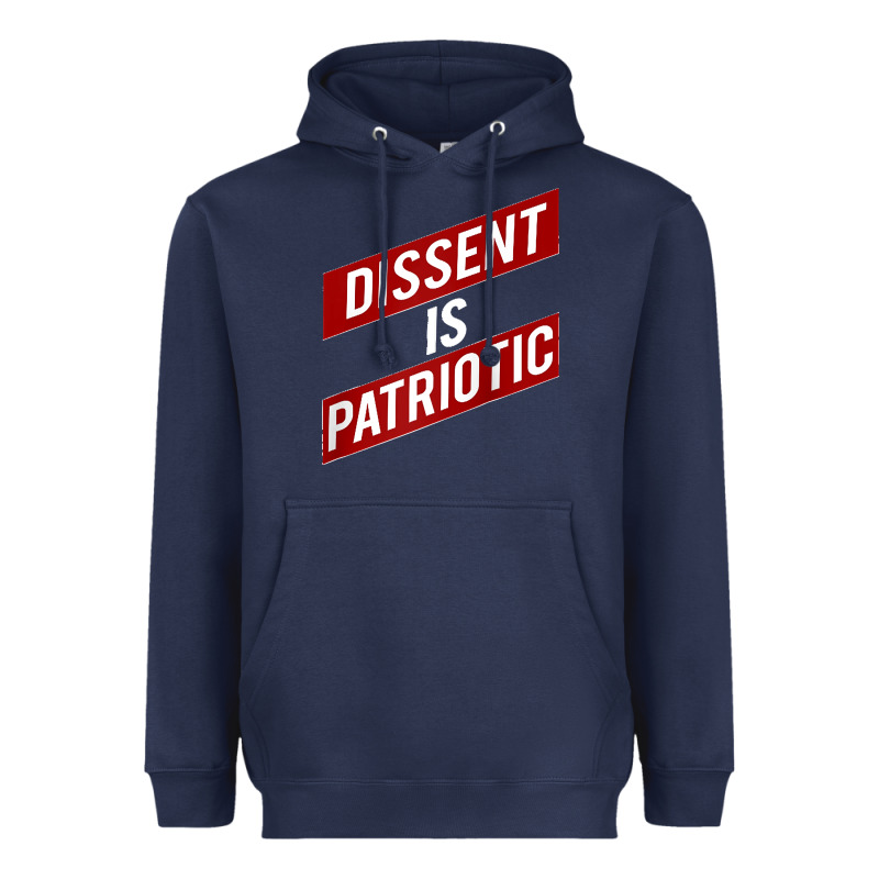Dissent Is Patriotic Political Meme Raglan Baseball Tee Heavyweight Hoodie by maiPhamDesign | Teevron