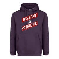 Plum DISSENT IS PATRIOTIC Political Meme Raglan Baseball Tee Heavyweight Hoodie - maiPhamDesign