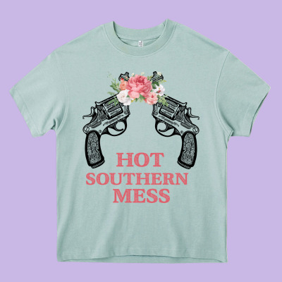 Hot Southern Mess Heavy Core Tee Designed By Bettercallsaul