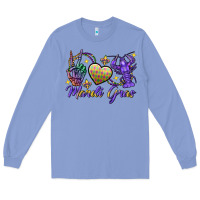 Colony Blue Peace love crawfish Mardi Gras skeleton hand Long Sleeve Tee - FaDigitalArtStudio
