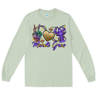 Matcha Peace love crawfish Mardi Gras skeleton hand Long Sleeve Tee - FaDigitalArtStudio