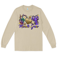 Mushroom Peace love crawfish Mardi Gras skeleton hand Long Sleeve Tee - FaDigitalArtStudio