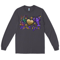 Smoke Peace love crawfish Mardi Gras skeleton hand Long Sleeve Tee - FaDigitalArtStudio