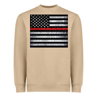 Mushroom thin red line American flag metal floor Heavyweight Sweatshirt - Artiststas