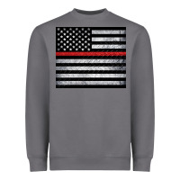 Storm thin red line American flag metal floor Heavyweight Sweatshirt - Artiststas