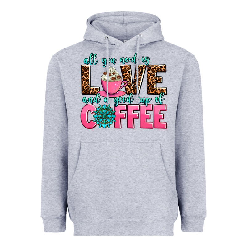 All You Need Is Love And A Good Cup Of Coffee Heavyweight Hoodie by AdoDesignShop | Teevron