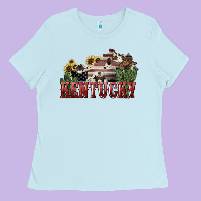 Kentucky 4th Of July Ladies Tee Designed By Howdyjamesfarm
