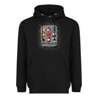 Black halloween funny set ghost mummy witch vampire and pumpkin t shirt Heavyweight Hoodie - maiPhamDesign