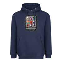 Navy halloween funny set ghost mummy witch vampire and pumpkin t shirt Heavyweight Hoodie - maiPhamDesign