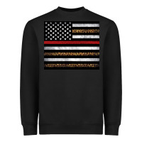 Black thin red line American flag leopard Heavyweight Sweatshirt - Artiststas
