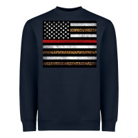 Navy thin red line American flag leopard Heavyweight Sweatshirt - Artiststas