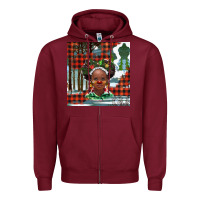 Burgundy Christmas African girl Zipper Hoodie - BarkalooDesign