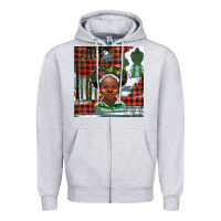 Heather Grey Christmas African girl Zipper Hoodie - BarkalooDesign