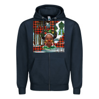 Navy Christmas African girl Zipper Hoodie - BarkalooDesign