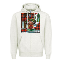 Oatmeal Heather Christmas African girl Zipper Hoodie - BarkalooDesign