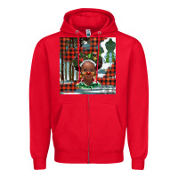 Red Christmas African girl Zipper Hoodie - BarkalooDesign