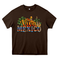 Chocolate Brown viva mexico Heavy Core Tee - RanaPortraitStore