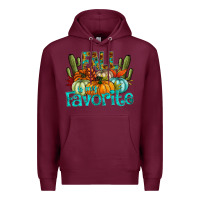 Burgundy fall pumpkin art Premium Hoodie - CowhideDigitalArt