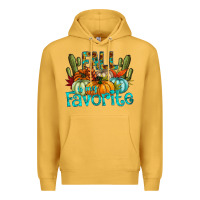 Mustard fall pumpkin art Premium Hoodie - CowhideDigitalArt