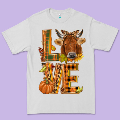 Love Fall Cow Premium Tee Designed By Nancycooperartshop