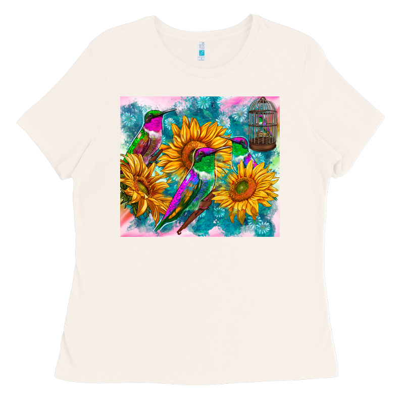 Hummingbirds Sunflower Ladies Tee by TumblerDesignByShophia | Teevron