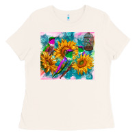 Bone hummingbirds sunflower Ladies Tee - TumblerDesignByShophia