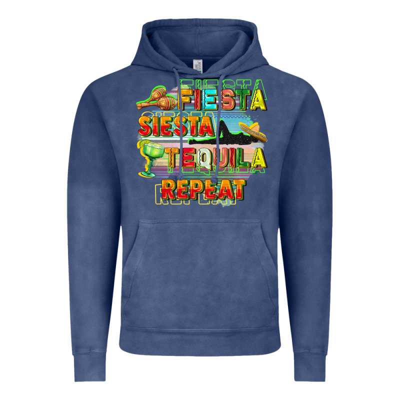Fiesta Siesta Tequila Repeat Vintage Hoodie by FaDigitalArtStudio | Teevron