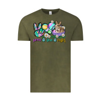 Vintage Olive Peace love Easter Day Vintage Tee - CowGirlArtShop