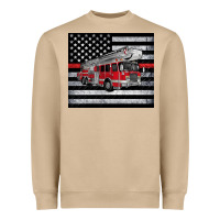 Mushroom thin red line American flag fire truck Heavyweight Sweatshirt - Artiststas
