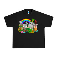 Black St. Patrick's Hippopotamus coffee cups Urban Heavy Tee - CowGirlArtShop