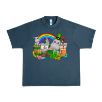 Midnight Navy St. Patrick's Hippopotamus coffee cups Urban Heavy Tee - CowGirlArtShop