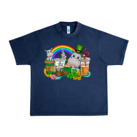 Navy St. Patrick's Hippopotamus coffee cups Urban Heavy Tee - CowGirlArtShop