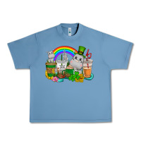 Pebble Blue St. Patrick's Hippopotamus coffee cups Urban Heavy Tee - CowGirlArtShop